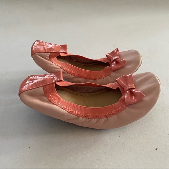Yosi Samra Girl’s Powder Pink Sugar Melon Bow Ballet Flats - Picture 3 of 8